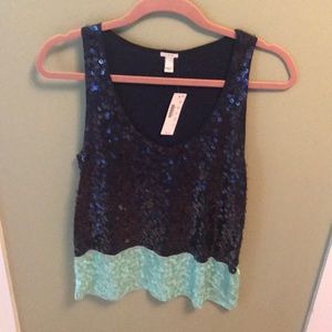 NWT J. Crew sequined top